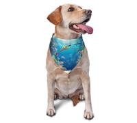The Underwater World Of Coral Reefs, Sharks and Perroquet Fish Printed Graphic Pet Triangle Scarf for Dogs & Cats Adjustable Cute Pet Bandana for & Photo Shoots