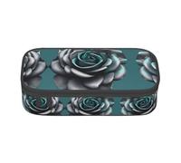 The Underwater World Trousse à crayons avec double fermeture éclair Motif poissons tropicaux Taille moyenne, Rose gris sarcelle, Taille unique