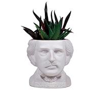 The Unemployed Philosophers Guild Edgar Allan Poe Bust Pot de fleurs en céramique pour petits cactus, fleurs, herbes et plus encore