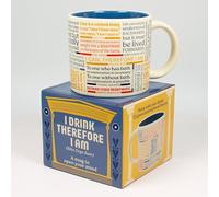 The Unemployed Philosophers Guild I Drink Therefore I Am - Avec 23 grandes citations philosophiques - Livré dans une boîte cadeau amusante, 414 ml.