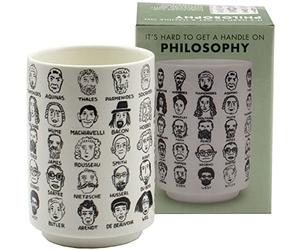 The Unemployed Philosophers Guild It's Hard to Get a Handle on Philosophy - Tasse à thé en porcelaine avec 60 philosophes occidentaux