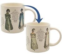 The Unemployed Philosophers Guild Jane Austen Mug changeant de chaleur - Ajoutez du café ou du thé et regardez la tenue de marche et les bonnets se transformer en une jolie tenue de soirée