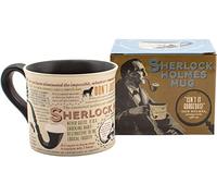 The Unemployed Philosophers Guild Tasse à café Sherlock Holmes - Avec citations Holmes, règles de déduction, images intrigantes et portrait de Sidney Paget, livrée dans une boîte amusante