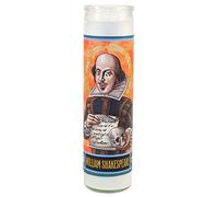 The Unemployed Philosophers Guild William Shakespeare Secular Saint Candle - 8.5 inch Glass Prayer Votive - Made in The USA by