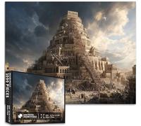 The Unfinished Tower of Babel Casse-tête de 1 000 pièces pour adultes Scène du désert Art Puzzle difficile Jeux d'activités familiales Colorés Puzzle pour décoration d'intérieur Cadeaux 68,6 x 50,8 cm