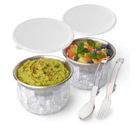 The Useful Co. UCO Lot de 2 Bols Réfrigérants avec Couvercle, 590 ml | Bols à Sauce et Récipients à Salade Réfrigérés pour Fêtes