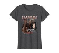 The Vampire Diaries Damon T-Shirt, Femme, Chiné Foncé, M