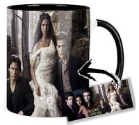 The Vampire Diaries Ian Somerhalder Paul Wesley Nina Dobrev A Tasse Ceramique Intérieure et Poignée Noire Mug