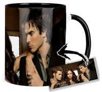 The Vampire Diaries Ian Somerhalder Paul Wesley Nina Dobrev B Tasse Ceramique Intérieure et Poignée Noire Mug