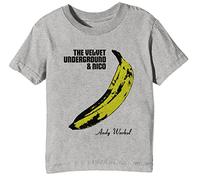 The Velvet Underground Enfants Unisexe Garçon Filles T-Shirt Cou D'équipage Gris Coton Manches Courtes Taille XS Kids Boys Girls Grey X-Small Size XS