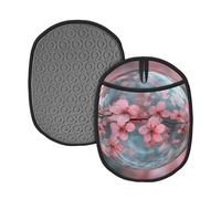 The Vermicelli Branches In The Dewdrops - Tapis de casserole en silicone - Gants de four en vrac imprimés - Coussinets chauds pour cuisine et restaurants - 24 x 19 cm