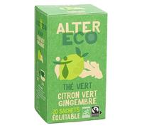 ALTER ECO - Thé Vert Citron Gingembre - Thé Vert Bio & Equitable - Boîte de 20 sachets