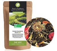Thé vert Bio Fraise framboise pêche | Sachet 100g vrac | ★ Certifié Agriculture biologique ★