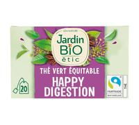 Thé Vert Bio Infusion Digestion Légère - 20 sachets, Commerce Équitable, Saveur Végétale Douce, Pour un Moment de Bien-Être au Quotidien - Lot de 3