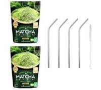Thé vert bio Matcha en poudre 100 g + 4 pailles en inox N/A G
