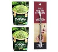 Thé vert bio Matcha en poudre 100 g + paille inox avec filtre N/A G