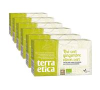 Thé Vert Bio Terra Ética Gingembre Citron Vert Sri Lanka - 6 boites - 120 sachets