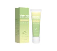 Thé vert coréen protection solaire pour le visage, taille voyage, protection solaire SPF 50, non gras et sans empreinte blanche, protection UV quotidienne à large spectre avec niacinamide, panthénol