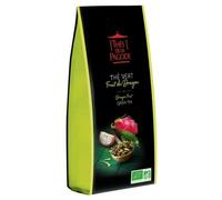 Thé vert fruit du dragon bio par Thés de La pagode⎢Mélange thé vert sencha et chun mee au fruit du dragon - Sachet vrac 100 grammes⎢Thé en vrac Bio