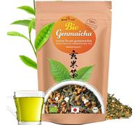 Thé Vert Genmaicha Bio - Thé Vert Japonais organique au riz grillé et soufflé, thé de riz aromatique (120g)