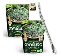 Thé vert Gyokuro 100 g + paille inox avec filtre Aromandise