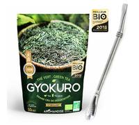 Thé vert Gyokuro 50 g + paille inox avec filtre Aromandise