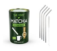 Thé vert Matcha instantané en sticks + 4 pailles en inox Youdoit