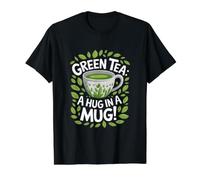 Thé Vert - Un câlin dans Une Tasse T-Shirt Graphique avec Valeur, Homme, Noir, L