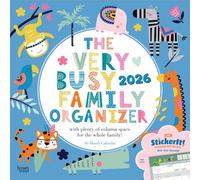 The Very Busy Family Organizer | Calendrier mural mensuel carré 2026 30,5 x 61 cm (suspendu) | Papier mat et feuille d'autocollants | Sans plastique | BrownTrout | Planificateur planificateur