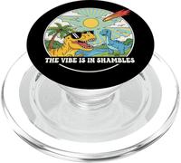The Vibe is in Shambles Funny Dinosaurs Meme, Meteor 2026 PopSockets PopGrip pour MagSafe