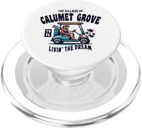 The Village of Calumet Grove Chariot de golf Design PopSockets PopGrip pour MagSafe
