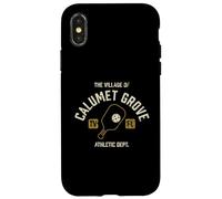 The Village of Calumet Grove Pickleball Design vieilli Coque pour iPhone X/XS