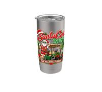 The Villages Florida SantaCon 2026 Chariot de golf Noël Gobelet isotherme en acier inoxydable double paroi