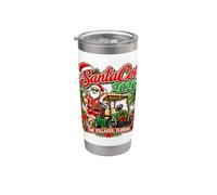 The Villages Florida SantaCon 2026 Chariot de golf Noël Gobelet isotherme en acier inoxydable double paroi