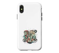 The Vintage Beat Music Extravaganza Microphone rétro Coque pour iPhone X/XS