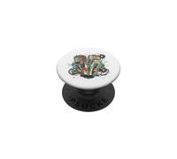The Vintage Beat Music Extravaganza Microphone rétro PopSockets PopGrip Adhésif