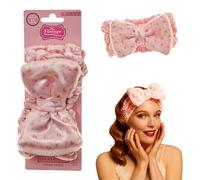 The Vintage Cosmetic Company Bandeau de maquillage vintage rose doux pour maintenir les cheveux en arrière pendant l'application du maquillage et les soins de la peau