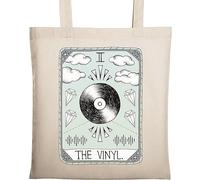The Vinyl Funny Tarot Card Parodie Sac fourre-tout en coton écologique naturel Beige