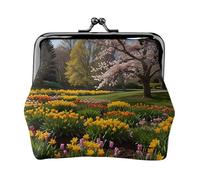 The Vitality of Spring Petit porte-monnaie rectangulaire pour femme avec verrou de baiser, format de poche, mini porte-monnaie pour femme