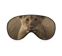 The Waiting Lion Cub Masque de sommeil occultant en tissu ventilé réglable Style de port zéro pression Doux pour la peau Pour homme et femme