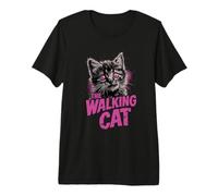 The Walking Cat - Chat Zombie Amusant de Grunge T-Shirt Haut de Gamme