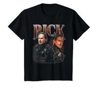 The Walking Dead - The Ones Who Lived Rick Homage T-Shirt, Enfant, Noir, 4 Ans