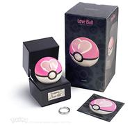 The Wand Company Original Poké Ball Authentic Replica - Realistic, Electronic, Die-Cast Poké Ball with Display Case Light Features - Officially Licensed by Pokémon (Love Ball)