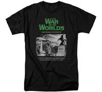 The War of The Worlds T-Shirt Sci FI Retro 50S Thriller Graphic Tee Men's Man Black M