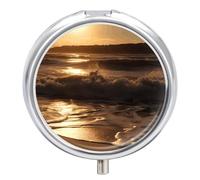 The Waves are Moving Pilulier rond portable pour médicaments et vitamines