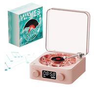 The Waves Lecteur Vinyle Avec 4 Modes De Lecture, Tourne-Disque Vinyle Sans Fil Avec Lumière Ambiante, Son De Qualité, Contrôle Intelligent, Bras De Lecture, Tourne-Disque Vintage Pour Cadeau, Lecteur