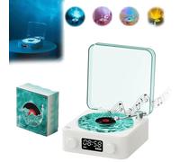 The Waves Lecteur vinyle Bluetooth avec lumières réglables, portable quatre modes sans fil, haut-parleur Bluetooth avec lumière ambiante pour chambre, bureau, fête