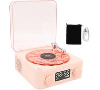 The Waves Portable Bluetooth Speaker Four Modes Wireless Vintage Retro Waves Vinyl Record Player With Adjustable Lights, Sea White Noise For Bedroom, Party