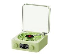 The Waves Tourne-disque vinyle avec haut-parleurs, 4 sons de la nature avec lumière RVB, haut-parleur Bluetooth sans fil, son stéréo, aide au sommeil, prend en charge la carte TF (vert)