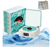 The Waves Vinyl Player, Waves Vinyl Bluetooth Speaker, Waves Vintage Vinyl Record Player Bluetooth Speaker, Waves Retro Vinyl Record Player for Bedroom, Office, Party (Blue)